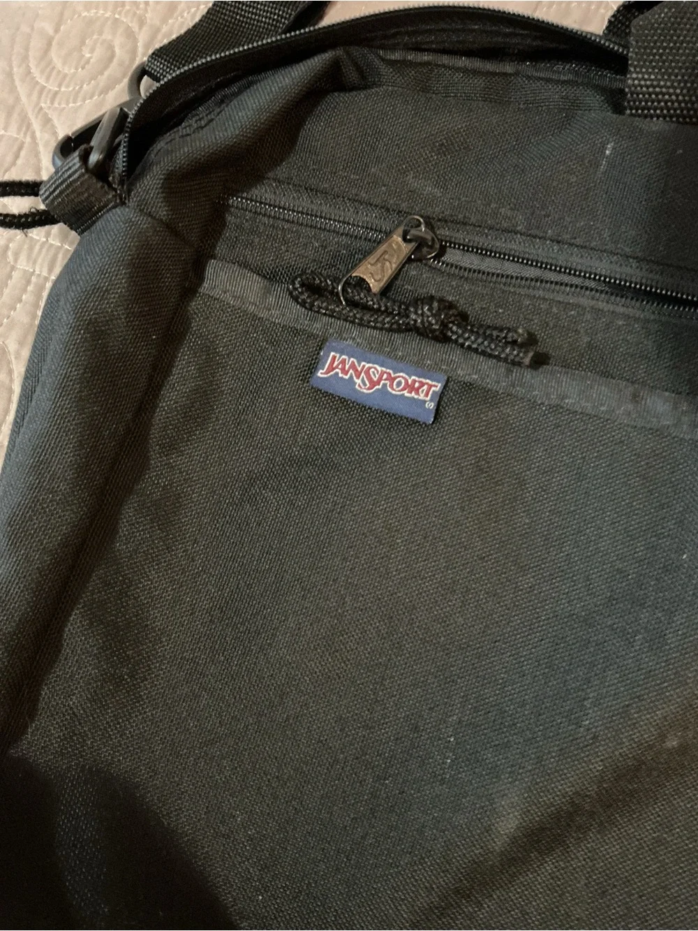 Jansport Black Laptop Messenger Bag with Adjustable Strap